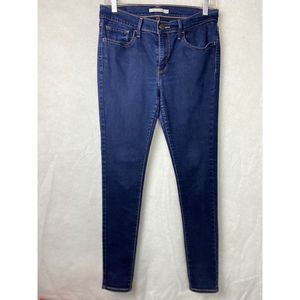 Levis Womens 710 0047 Dark Mid Rise Super Skinny Denim Jeans Size 30 X 30